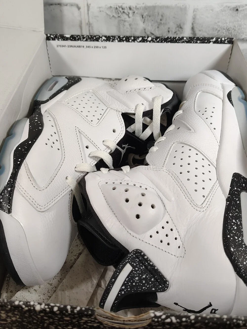 Nike Air Jordan 6 Retro Shoes Reverse Oreo White Black CT8529-112 Men's Size 9.5